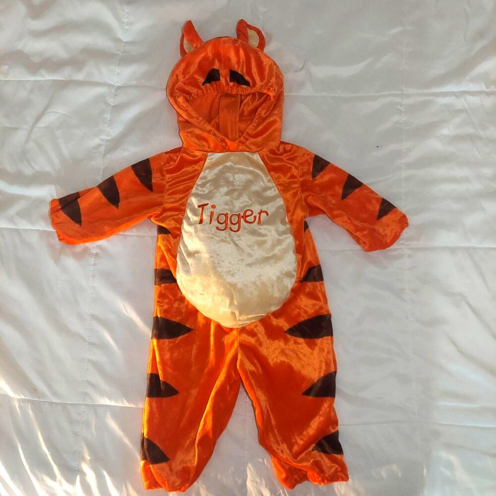 Disney Baby Tigger Plush Hooded Costume Romper Onesie - 12 Months